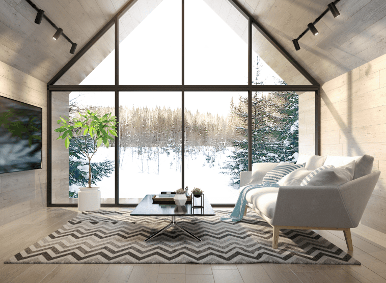 Living Room During Winter Season
